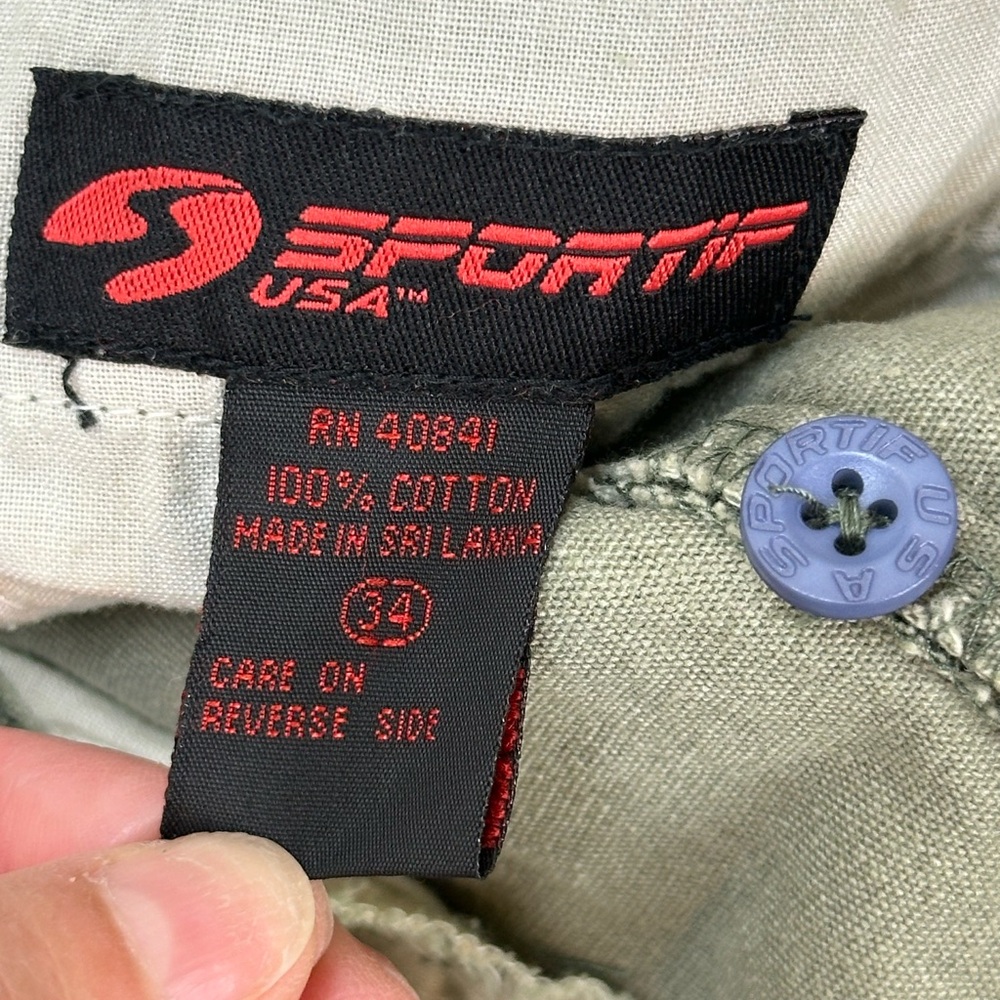 Sportif Olive Flat Iron Cotton Canvas Cargo Shorts 34
Y2K Outdoor Hiking… - Picture 7 of 15